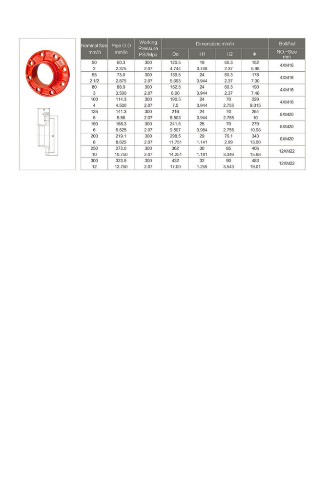 Flange Adaptor ANSI-Class 125/150 – XGQT18